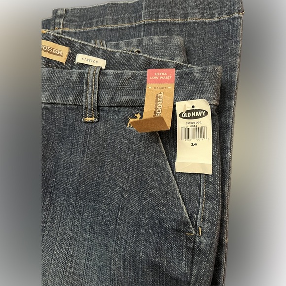 NWT Old Navy Trouser 2005 Ultra Low Waist Stretch Size 14 Flair Boho Hippie - Picture 11 of 12